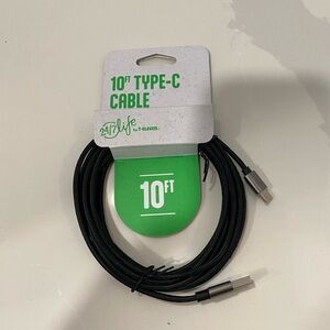 Black USB-C Charger Cable 10ft for Type C Devices